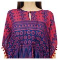 thumbnail image 7 of Bimba Womens Designer Printed Caftan With Pom-Pom Beach Covery Up Chic Kaftan Dress, 7 of 7