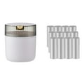 thumbnail image 1 of 1 Set Desktop Dustbin with Rubbish Bag Large Opening Push Type Plastic Hidden Disposal Pouch Design Creative Mini Waste Bin for Hotel, 1 of 8