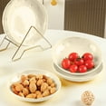 thumbnail image 3 of Nkmbld 4PCS Reusable Lightweight Dessert Plates Plastic Serving Trays for Party Dinner Plates Dishwasher Plastic Plates for Fruits, Snack, Pasta, Cake, Dessert, Brown, 3 of 7