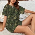 thumbnail image 4 of KLL Green Camouflage Skull Print Pajama Set for Women Short Sleeve Sleepwear Pjs Soft 2 Piece Lounge Sleepwear Sets-3X-Large, 4 of 6