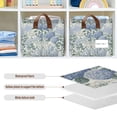 thumbnail image 4 of Yayeee Foldable Storage Basket for Shelves Waterproof Cloth Bins with Handles, Blue Hydrangeas Pattern, 4 of 7