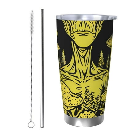 

Ocsxa saucerman Mushroom Forest Pattern 20oz Travel Coffee Mug with Flip Lid Stainless Steel Insulated Insulated Coffee Mug Thermal Cup with Splash Proof Sliding Lid-Straw Two-piece Set