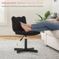 thumbnail image 6 of Carolayne 13.8-18.9'' Adjustable Vanity Chair, 360° Swivel Upholstered Ottoman Stool for Makeup Room Living Room, Black, 6 of 11