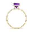 thumbnail image 2 of ANGARA Natural Thin Shank Cushion Cut 2 ct Amethyst Ring with Diamonds in 14K Yellow Gold for Women (Size-9x7mm) | February Birthstone, Anniversary, Jewelry Gift for Women | Natural Amethyst Ring, 2 of 8