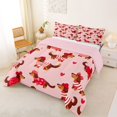 thumbnail image 2 of Homewish Funny Dachshund Animal Full Size Comforter Sets,Red Heart Bedding Comforter Set,Pink,Pink Reversible,3-Piece,1 Comforter and 2 Pillowcases, 2 of 7