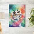 thumbnail image 2 of Funny Watercolor Adorable Miniature American Shepherd Peeking Through Torn Paper Effect Vertical Matte Canvas Poster MAS Dog Lover Gifts Wall Art Home Decor - 00026, 2 of 5