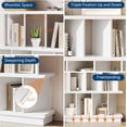 thumbnail image 6 of 8 Cube Storage Shelf Organizer, Open Cube Bookshelf with 10 Removable Back Panels, Multi-Functional Bookcase, for Living Room, Bedroom, Entrance Hall, and Home Office，White, 6 of 7