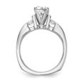 thumbnail image 2 of Solid 14K White Gold Solitaire Diamond Side-Stones with CZ Cubic Zirconia Peg Set Center Stone Engagement Ring Size 7, 2 of 8
