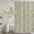 thumbnail image 5 of Sage Green Flowers Shower Curtain, Waterproof Shower Curtains for Bathroom, Rustic Pastoral Botanical Floral Leaf Washable Fabric Bathtub Curtain Set Bath Decor with 12 Hooks Standard 72"x72", 5 of 8