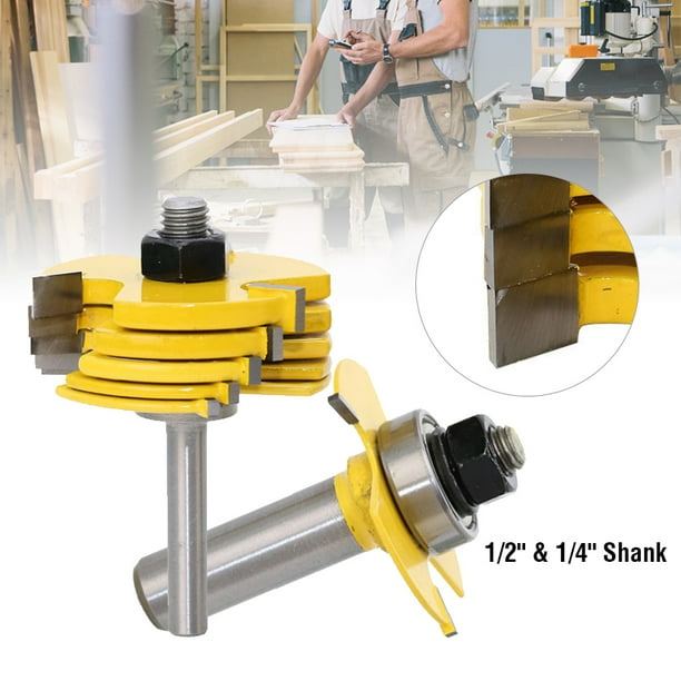 1/4 Inch Shank 3Wing Adjustable Slot Cutter Router Bit Set with