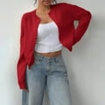 thumbnail image 7 of iHPH7 Cropped Cardigan Light Weight Cardigan Women Cropped Sweater Women Fall Clothes Casual Outerwear Travel Cardigan Travel Sweater Red S, 7 of 7