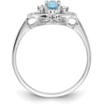 thumbnail image 2 of 14k White Gold Polished .03ct. Diamond & 5x3 Oval Gemstone Ring Mounting - Ring Size 6.0 no stones included, 2 of 7