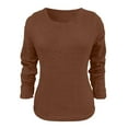 thumbnail image 5 of HCURIBAD Soft Sweaters for Women Fuzzy Sweater for Women Cowl Neck Long Sleeve Sweaters Women's Fashionable Loose Fuzzy Jumper Sweater Pullovers, Mohair Sweater for Women Brown 4XL, 5 of 6