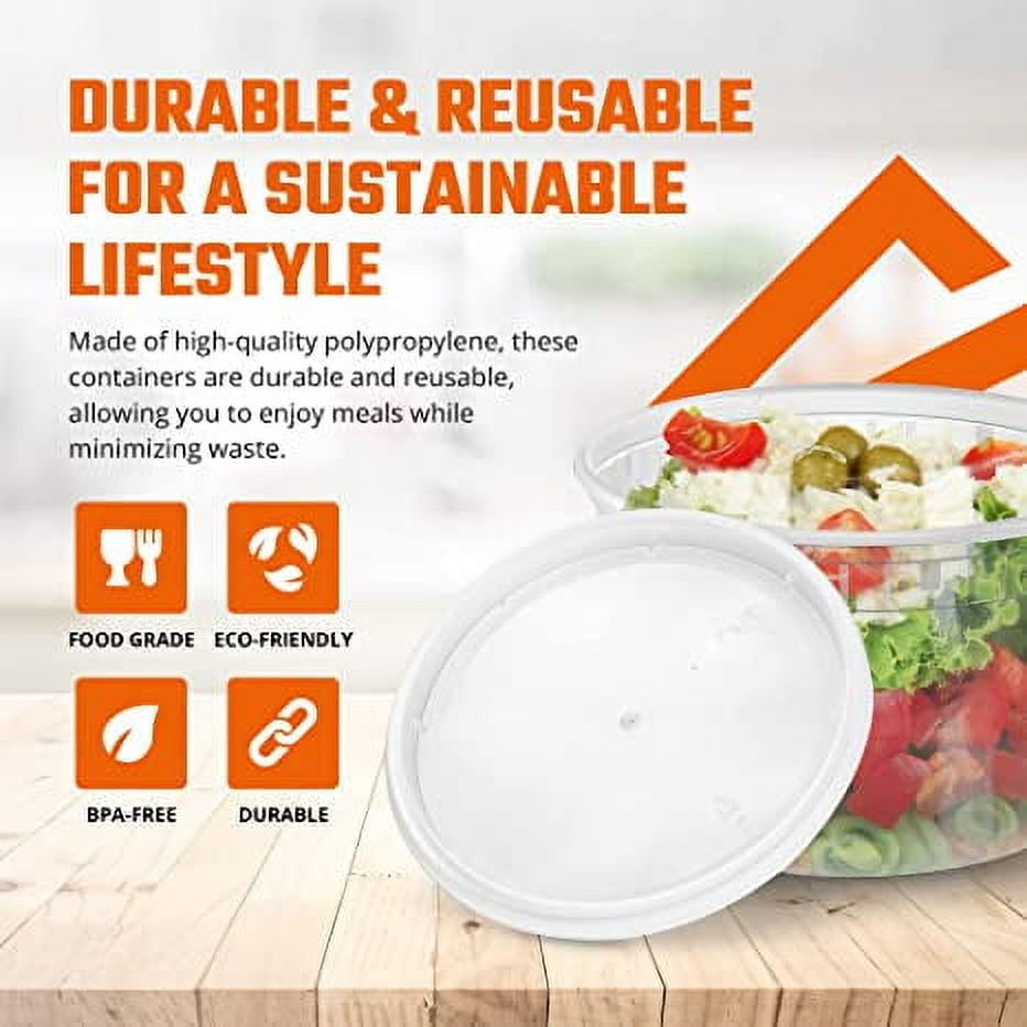 Squatz Microwavable Soup Containers with Lids Leak Proof, Microwave, Freezer Safe