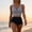 *Dark Blue, variant on ClodeEU Women's Striped Print V Neck Tankini Set with Tie and Swim Shorts ,Two Piece Bikini Swimsuit Army Green,Womens Plus L