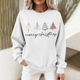 thumbnail image 6 of Womens Christmas Tree Print Sweatshirts Round Neck Tops Long Sleeve Blouses Comfort Casual Relaxed Fit Pullover Sweater Blouses Fall Fashion Outfits 2025 Christmas Fleece Teen Girls Christmas Clothes, 6 of 7