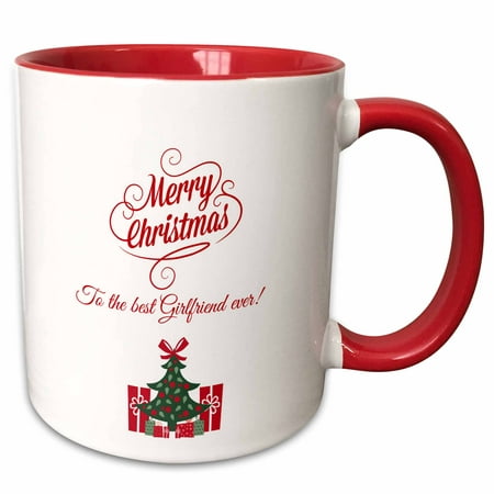 3dRose Merry Christmas to the best girlfriend ever - Two Tone Red Mug,