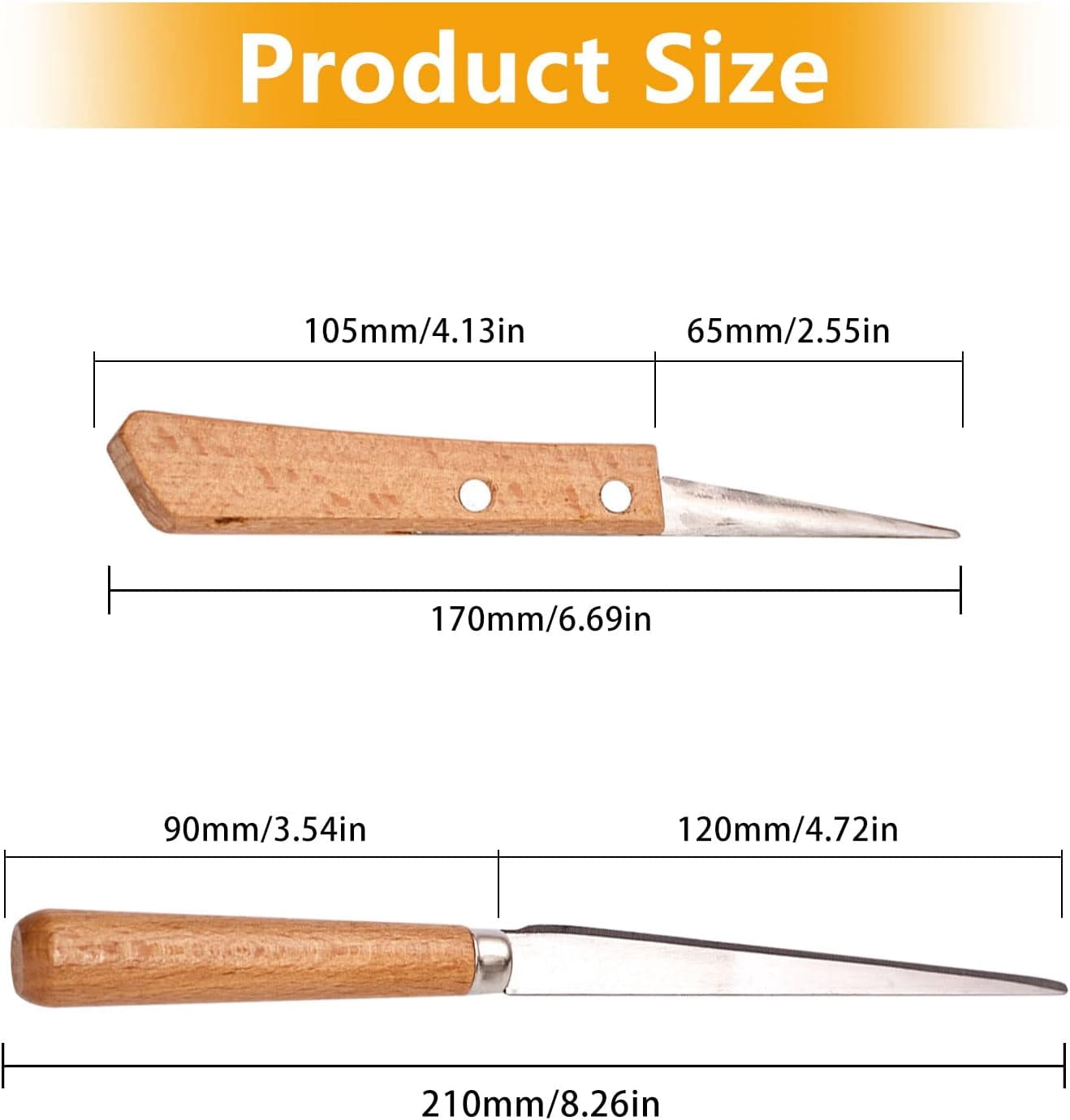 ABCISI 4 Pcs Wooden Handle Fettling Knife, Carving Knife for Woodcrafter Artists DIY Lover, Ceramic Polymer Clay Pottery Craft Art Tools for Pottery Sculpting Ceramic Polymer Clay Carving Modeling