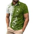 thumbnail image 1 of Camisas de Manga Larga para Hombres Impresos Girar Hacia Abajo Botones de Cuello Lateral Dividido, Casual Blusa de Manga Corta, 1 of 5