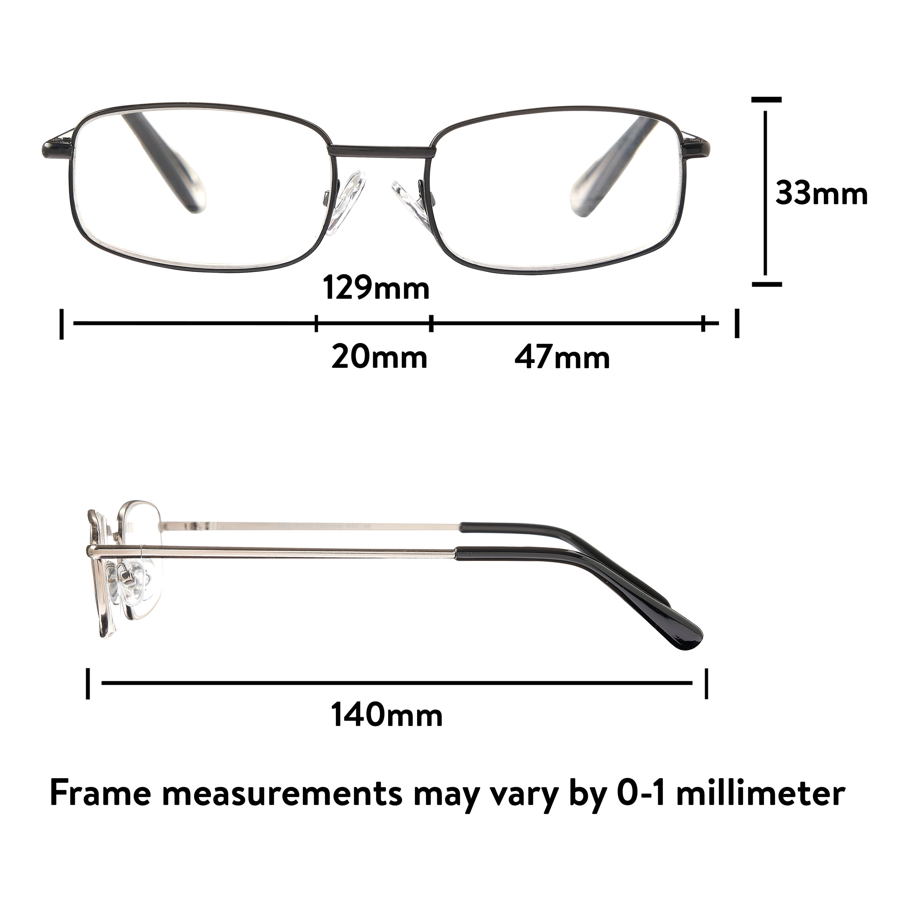 Equate Men's Square Reader Glasses Value 3-Pack, Black/Brown/Gunmetal, +1.50