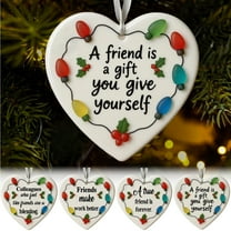 Tarmeek 4Pack Heart-Shaped Sea Glass Friendship Decor, Friendship Heart Ornaments, Timeless Friendship Heart Keepsake for Christmas Tree Hanging Decorations, Sea Glass Art for Best Friends