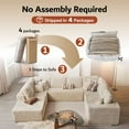 thumbnail image 6 of Ovios 135" x 107'' U-Shape Modular Sectional Sofa with Ottoman, Plush Corduroy Deep Seat Couch, No-Assembly Boneless Cloud-Style Sofa for Living Room, 6 of 9