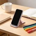 thumbnail image 6 of Eolstice Desktop Phone Stand, Foldable Card Style Adjustable Lifting Bracket, Portable Cell Phone Holder for Office, Home, Travel, Desk, Tablet and Bed,Pink, 6 of 7