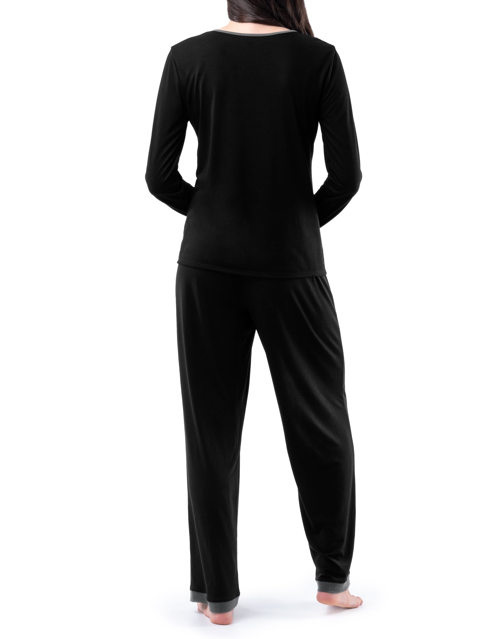 Fruit of the Loom Women's Sleep Soft & Breathable Long Sleeve Top & Pant Set, Sizes S-4X