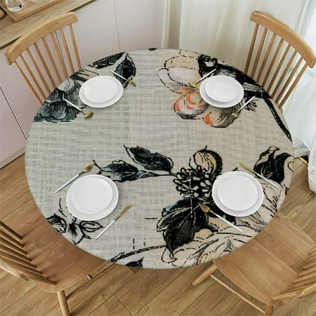 

BCIIG Flowers Bird Annabel Kidston Round Table Cover Stain Resistant Washable Indoor Outdoor Tablecloth Kitchen Dining Wedding Parties 100% Polyester Fiber 54-58