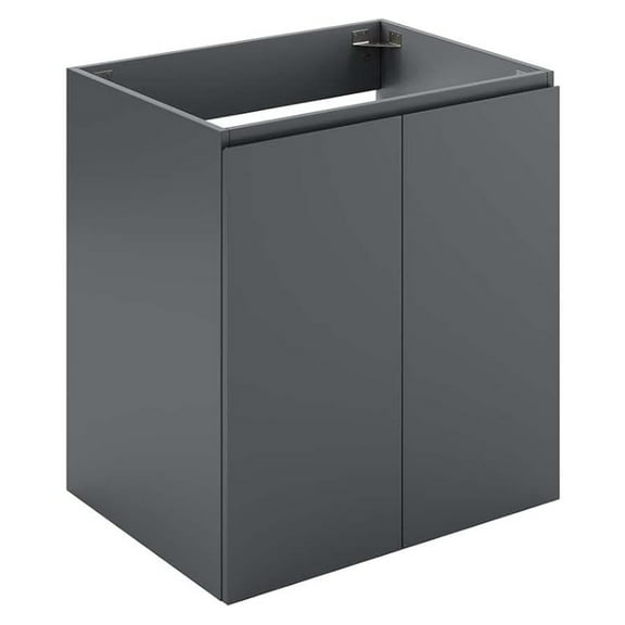 Gray 23" Wall Mount Bathroom Vanity - Modern Sink Cabinet with Soft Close Doors - Space Saving Design for Small Bathrooms - Durable Particleboard & Melamine