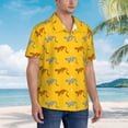 thumbnail image 5 of Balery Leopard Print Print Men's Hawaiian Shirts Short Sleeve Beach Shirt Relaxed Fit Vacation Button Down Shirts-X-Large, 5 of 9