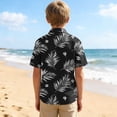 thumbnail image 7 of Boys Vacation Hawaiian Shirts Beach Summer Button Down Collared Shirts Tropical Holiday Funny Tops with Pocket 15 Years, Dark Gray, 7 of 7