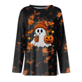 thumbnail image 6 of Women Plus Size Halloween Shirt Pumpkin Cute Ghost Graphic Casual Blouse Trendy Halloween Costumes, 6 of 6