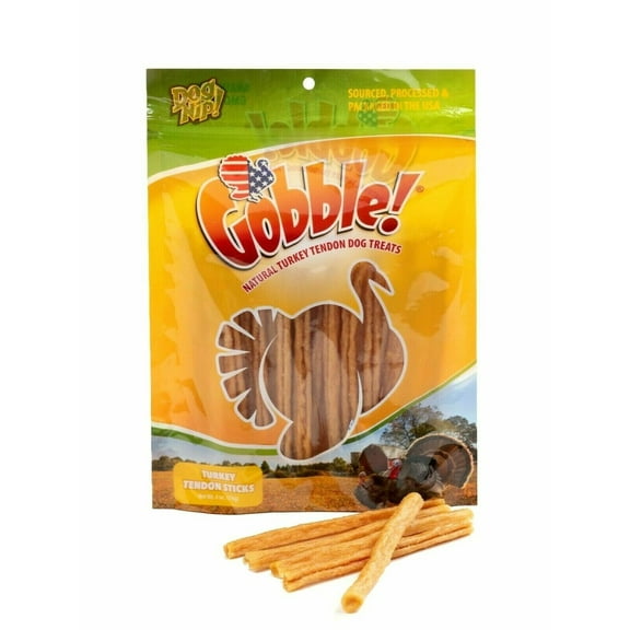 Gobble! 6-inch Turkey Tendon Sticks, Made in USA, 6 oz. (22-25 Pieces) Dog Treats