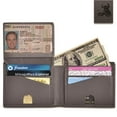 thumbnail image 4 of BULLGUARD Portefeuille Homme Blocage RFID Bifold avec Rabat d'Identité en Cuir Véritable Gris Saffiano, 4 of 4