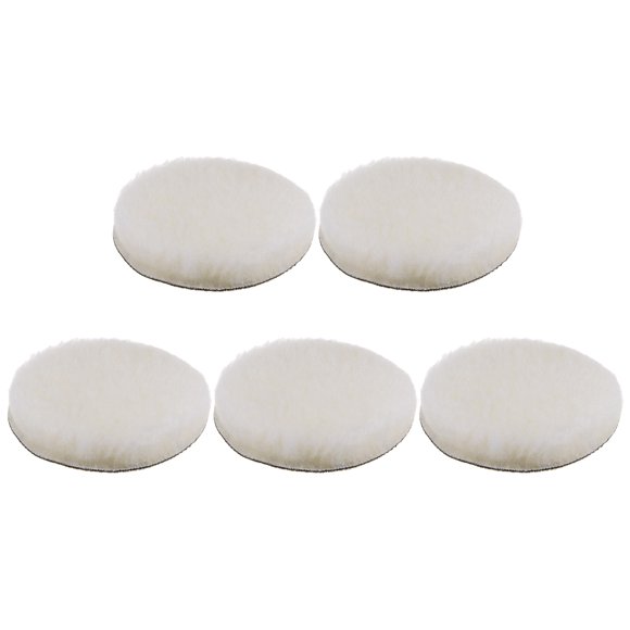 Unique Bargains 5Pack Wool Buffing Pads 5 inch Polishing Pad Car Auto Buffing Pads Wool Polishing Buffing Pad Hook and Loop