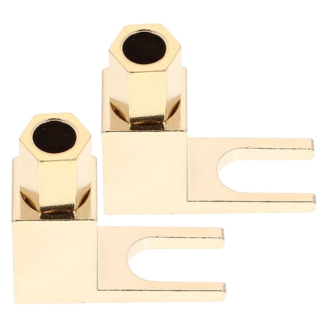 Raindrops 2Pcs Easy Install L Shape Right Angle Banana Plugs for Speaker Wire Copper Audio Connectors