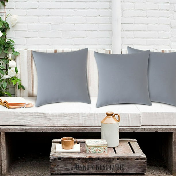 Funda impermeable para almohadas exteriores 45x45 cm - Protector de cojín moderno de color sólido para muebles de jardín, piscina, jardín