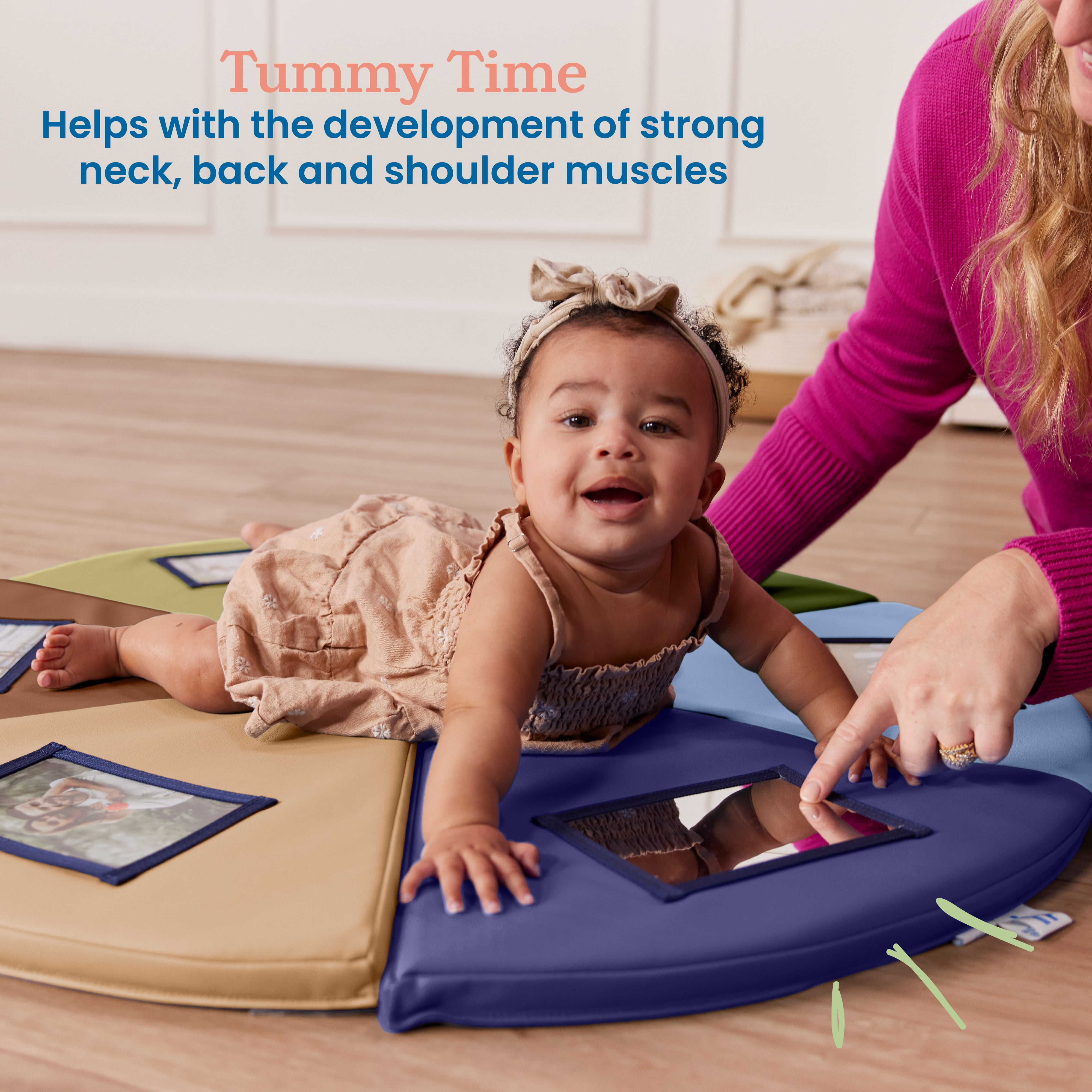 ECR4Kids SoftZone Picture Me Folding Activity Play Mat, Daycare Essentials, Earthtone