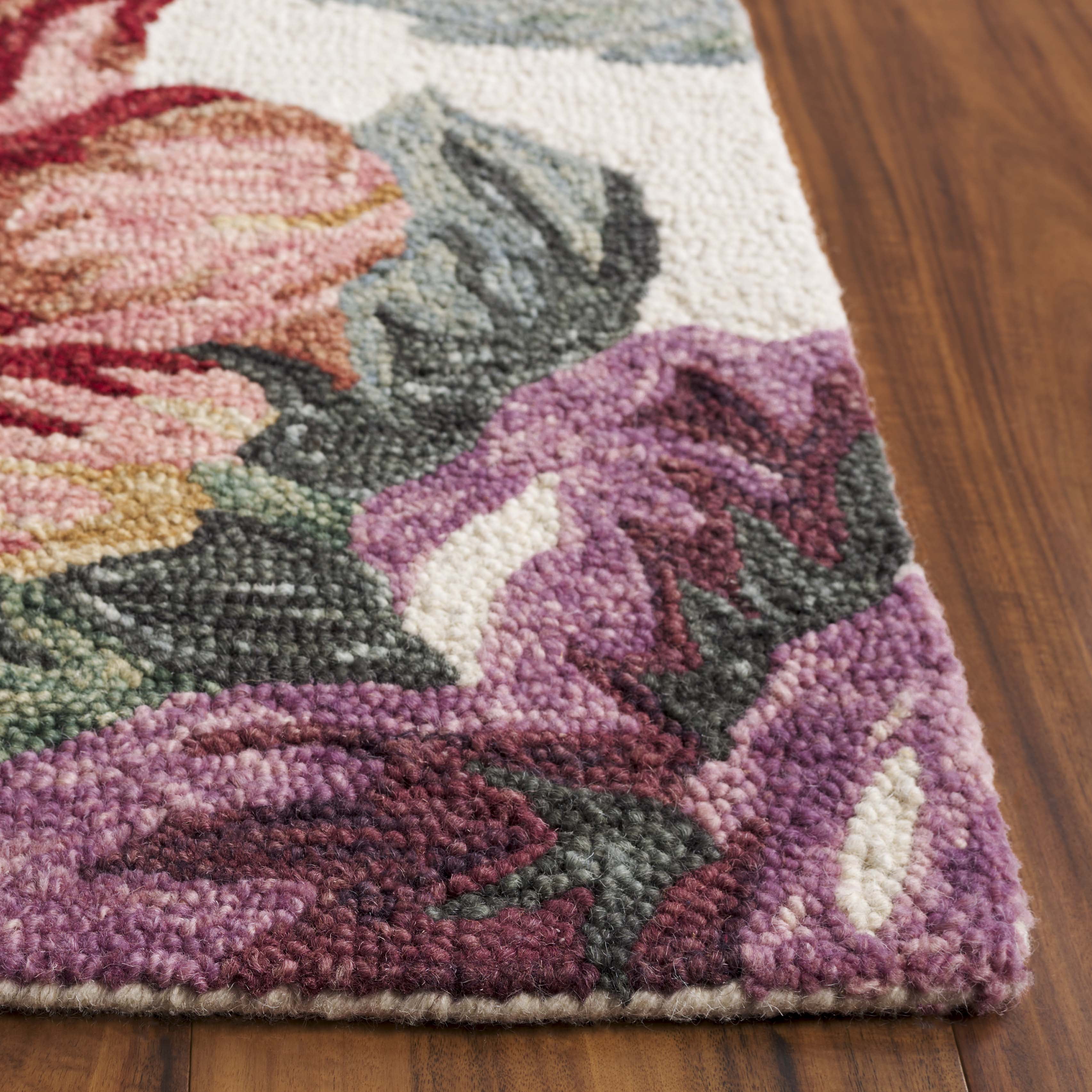 SAFAVIEH Jardin Aloysius Floral Area Rug, Ivory/Red, 5' x 8'