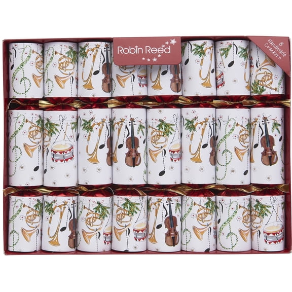Robin Reed Concerto Fanfare Christmas Crackers, Set of 8 (10")