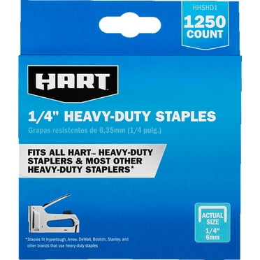 HART Heavy Duty 1/4 inches Staples (1,250 Count), New Condition