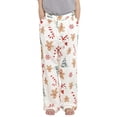 thumbnail image 1 of Pantalones de Pijama para Niñas PATPAT Blancos con Estampado de Pan de Jengibre Talla 5-6, 1 of 7
