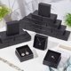 thumbnail image 4 of 24 cajas de cartón para joyería con diseño de rombos, de 7 x 7 x 3 cm, color negro, para pendientes, collares, regalos, con esponja de terciopelo., 4 of 9