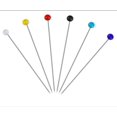 thumbnail image 2 of 1000 Piezas 10 Alfileres de costura de color 38 mm Alfileres de cabeza de bola de vidrio multicolor con desgarrador de costura y cinta métrica suave para joyería de confección Fokelyi HMJM265, 2 of 4