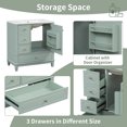 thumbnail image 3 of 30" Modern Bathroom Vanity with Sink Combo, Solid Wood Bathroom Storage Cabinet with 3 Drawers and 1 Soft Closing Door, Green, 3 of 8