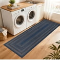 thumbnail image 2 of 2' x 6' Braided Jute Hallway Runner Rug，Non Slip Ultra Thin Washable Low-Pile Carpet for Laundry Room, Farmhouse Modern Mat Runner for Bedroom, Entryway, Hallway, 2 of 10
