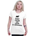 thumbnail image 4 of Keep Calm Love St Bernards Dog Joke Womens Fitted Plus Size Graphic Tee Brisco Brands 2X, 4 of 5