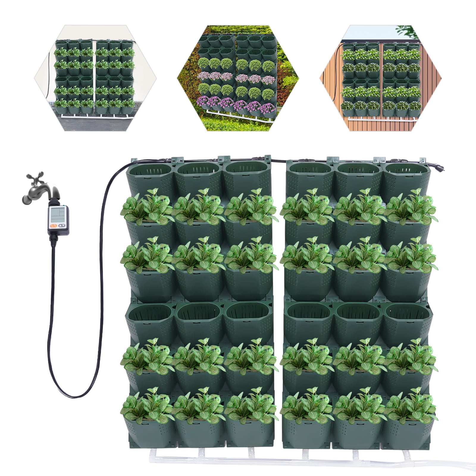 36 Pot Wall Flower Pot Vertical Wall Hanging Garden Planter Self-Watering System Flowers Pots Garden Growing System. Indoor Vegetable Planter Pot