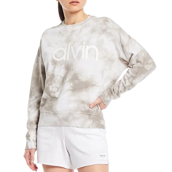 Calvin Klein Performance Women's Logo Tie-Dyed French Terry Sweatshirt, XL
